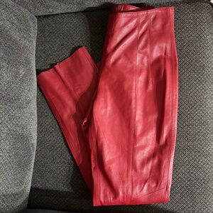 Julian K vintage red leather pant